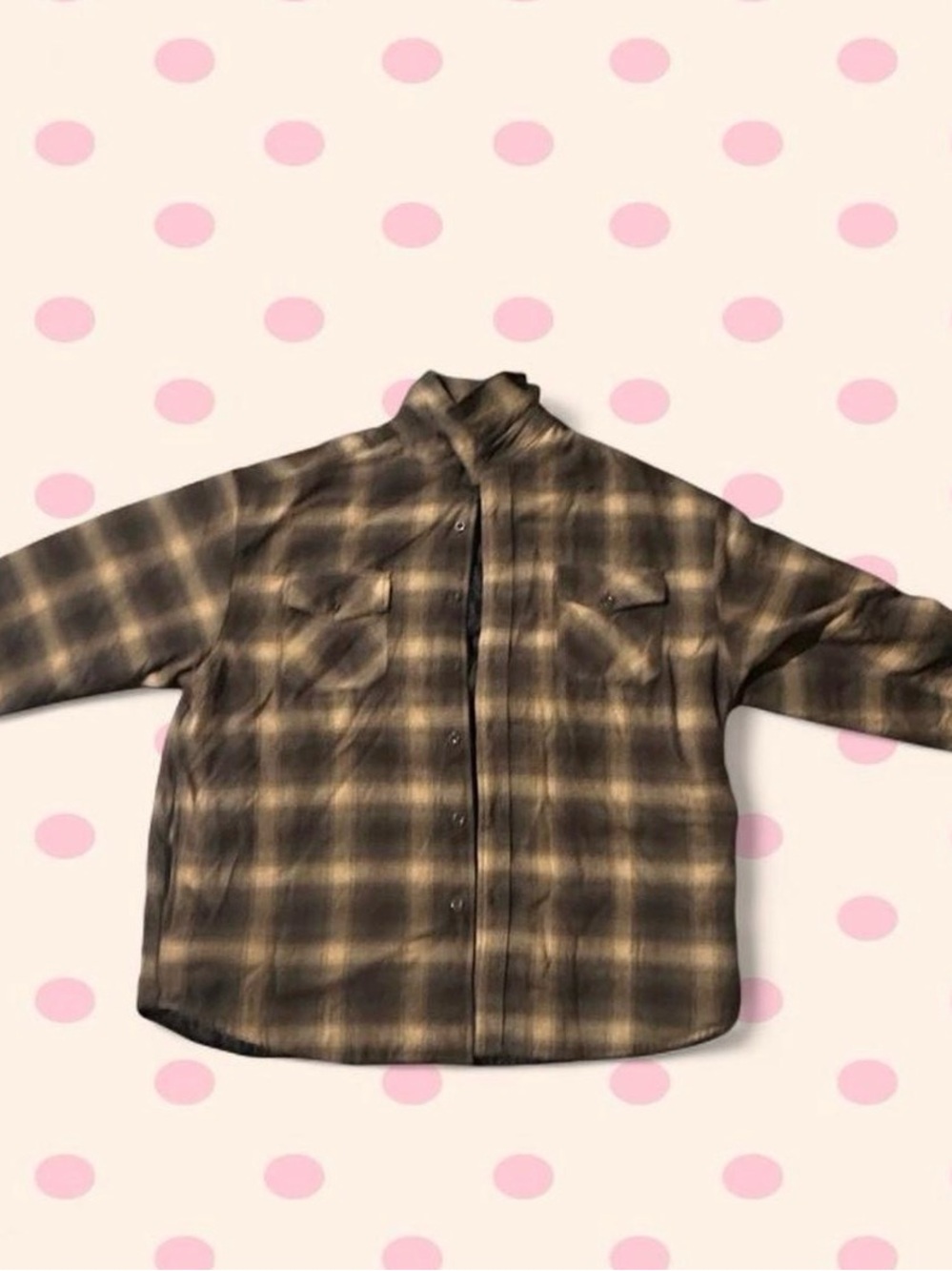 Men's Brown Plaid Button-Down Jacket